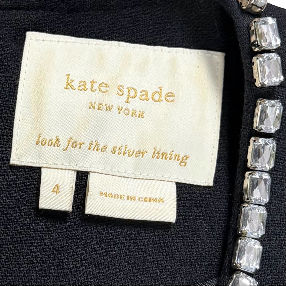 KATE SPADE New York Elegant Black Dress 
Jewel shaped Bow Detail
Size 4 - Picture 11 of 14
